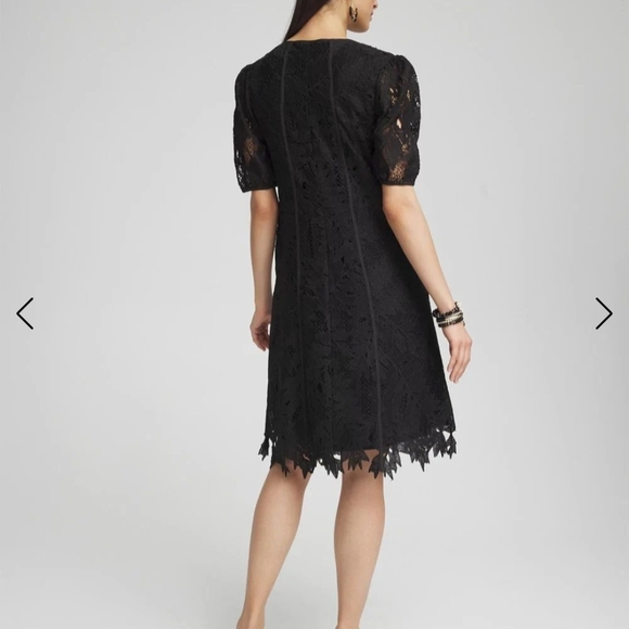 Plus Size - Chico's Black Lace Midi Dress - Picture 6 of 9